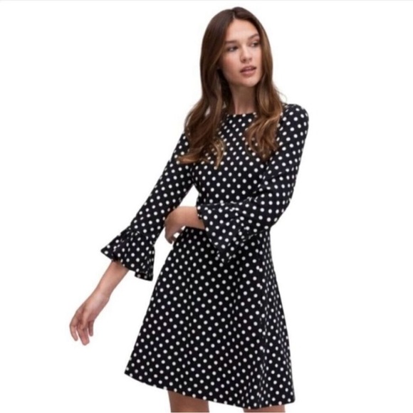Kate Spade Lia dot ponte dress black white size XL - Picture 1 of 8